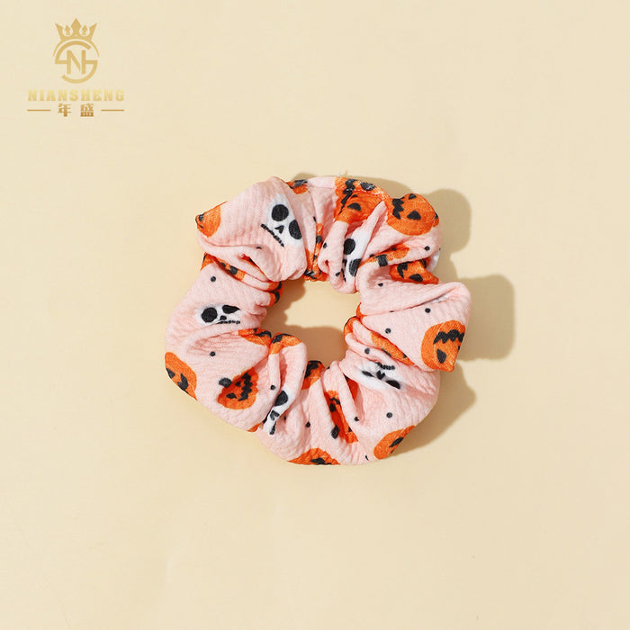 Wholesale  children' s hair accessories printed elastic large intestine ring cloth ring pure cotton girl baby hair ring