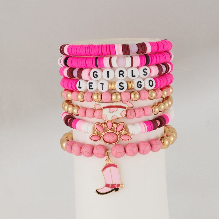 Wholesale Handmade Foreign Trade Jewelry Colored Soft Ceramic Bracelet Bracelet Set