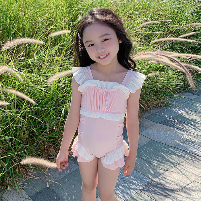 Wholesale Children's swimsuit girls Children's polyester small strap cute baby one-piece swimsuit hot spring vacation swimsuit