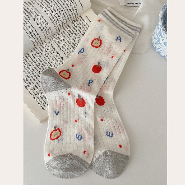 Wholesale Socks, mid tube socks, cotton socks, cartoon thin mesh, breathable