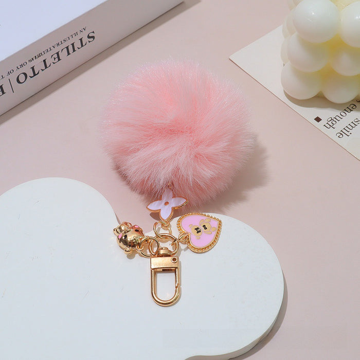 Wholesale Mao Ball Keychain Pendant Creative Cute Tiger Protective Set Jewelry Mobile Phone Hanging