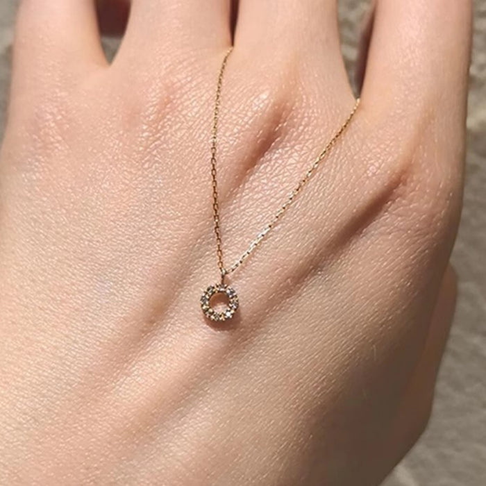 Wholesale Light luxury gold small circle necklace, simple daily commuting feeling, collarbone chain wholesale