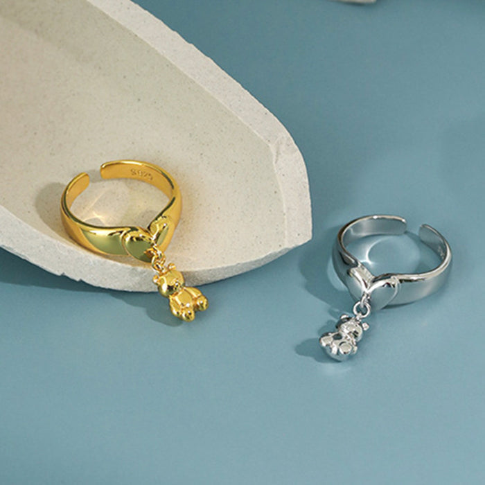 Wholesale Sweet Heart Bear Ring Opening