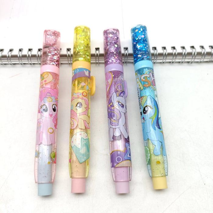 Wholesale Glittery sand filled clean and low residue push pull eraser