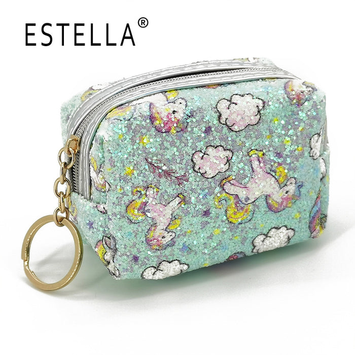 Wholesale Sequin coin purse Cartoon portable mini storage bag Lipstick bag