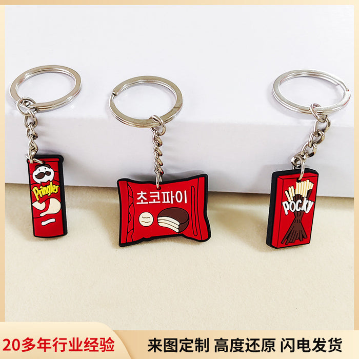 Wholesale Creative Snack Series PVC Keychain Pendant Bag Keychain Pendant