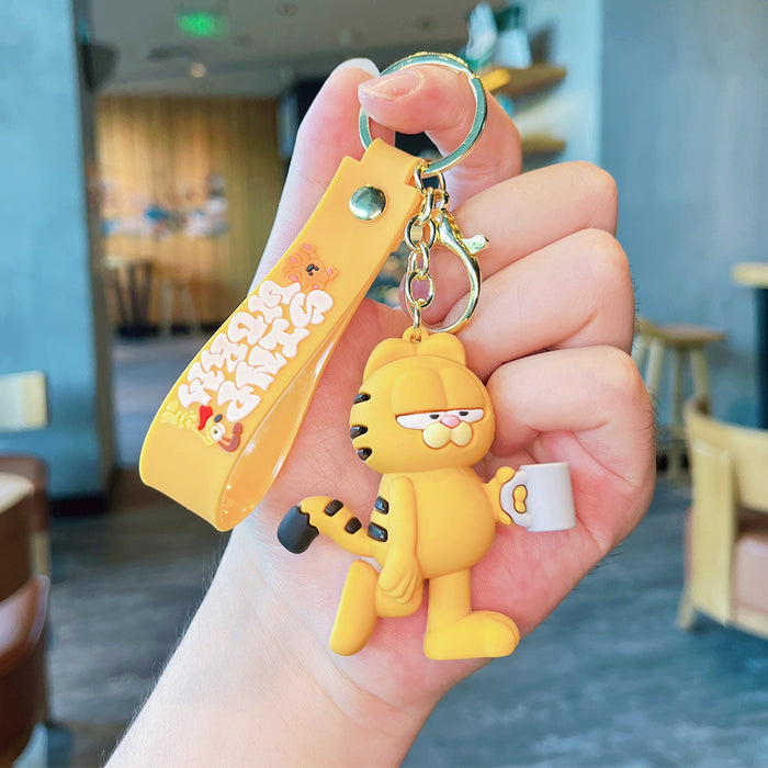 Wholesale Cartoon funny cat keychain small pendant doll car keychain student schoolbag pendant