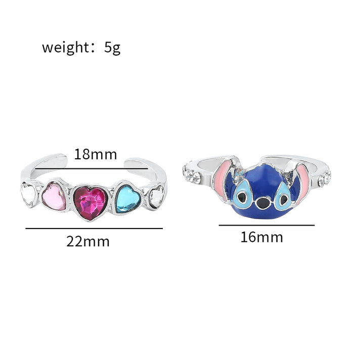 Wholesale Stitch Ring Couples A Pair of Stitch Love Rings Girlfriends Small Gift Ring JDC-RS-BS003