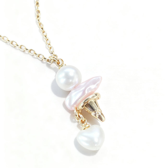 Wholesale Pearl Ice Cream Necklace Clavicle Chain plated 18K Gold Color Retention