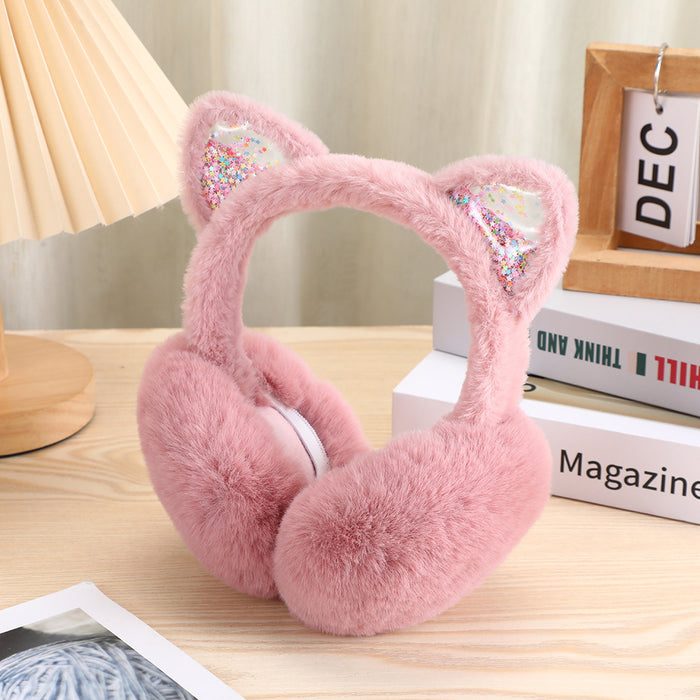 Wholesale Kids'  cute cat ear style children' s earmuffs,  a must-have for winter warmth