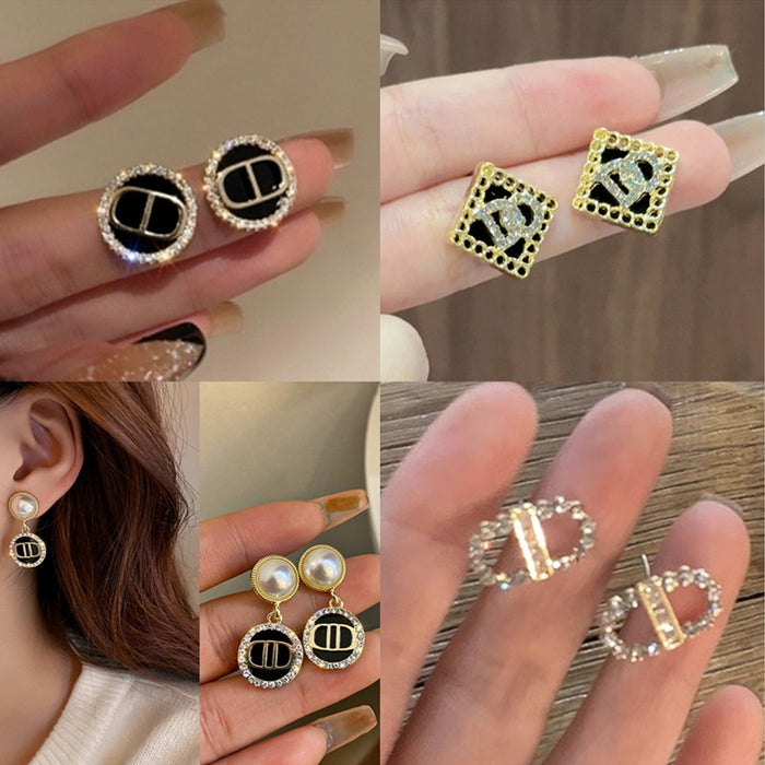 Wholesale Geometric Letters Alloy Earrings JDC-ES-SM005