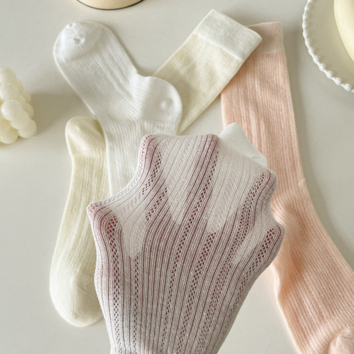 Wholesale Thin pile socks with hollow out versatile center tube