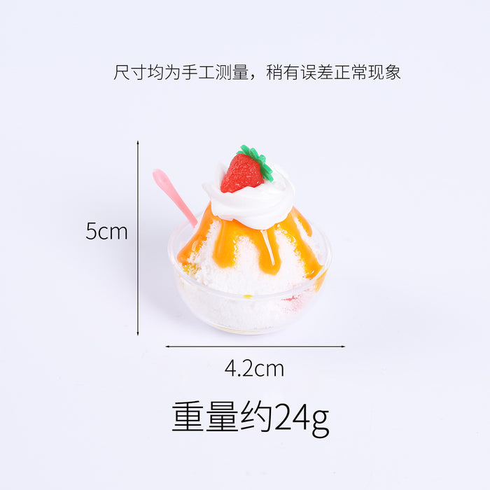 Wholesale Simulated Fruit Shaved Ice Food Pendant In PVC Trendy Bag Charm And Car Key Accessory For Summer MOQ≥5