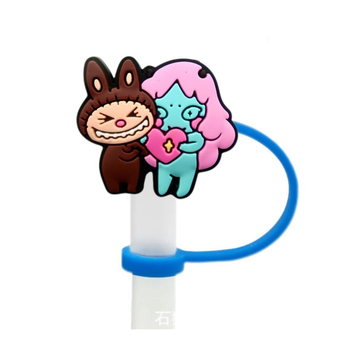 Wholesale 10pcs silicone suction pipe large diameter cartoon cute dust plug