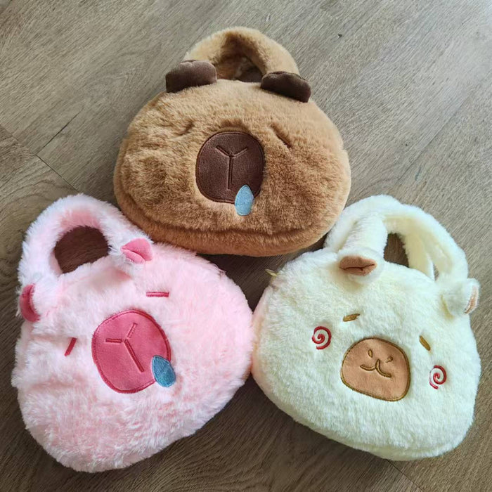 Wholesale Plush Capybara Backpack Cute Crossbody Handbag Female Cartoon Student Small Backpack