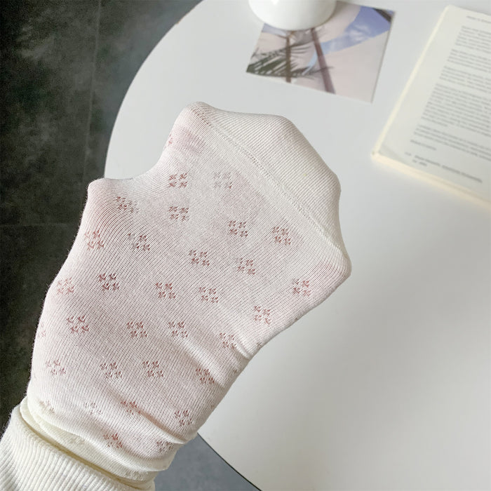 Wholesale Socks hollow mesh boneless pile socks solid color versatile mid length tube