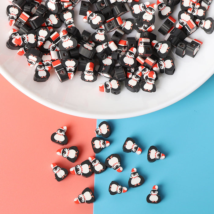 Wholesale 100PCS Polymer Clay Penguin Loose Beads JDC-BDS-LiuXia013