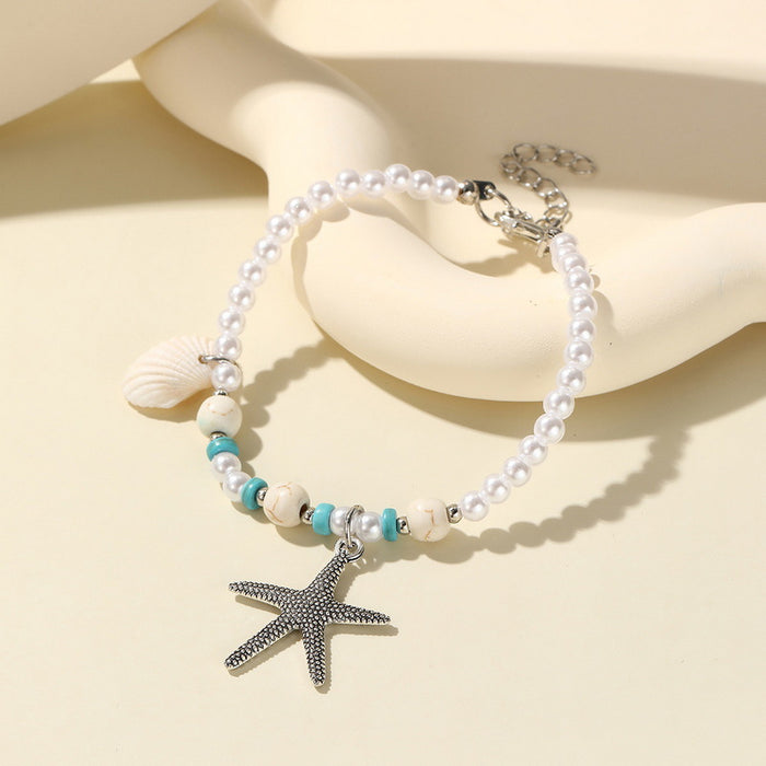Wholesale Bohemian Sea Star Shell Beaded Bracelet Summer Beach Vacation Jewelry Accessory