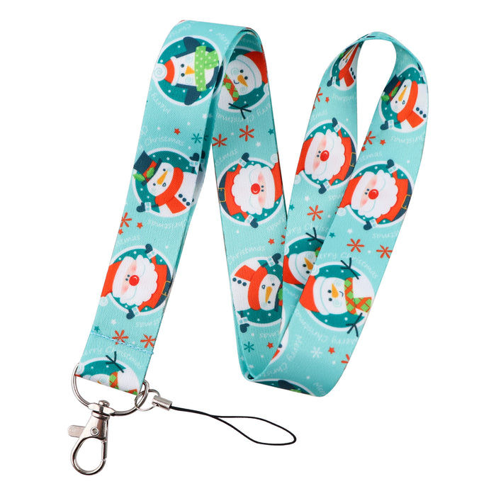 Wholesale 3 pcs  Double-sided printed polyester long rope webbing hard case protective case keychain