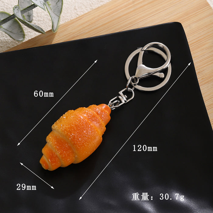 Wholesale PVC Bread Keychain Set Realistic Croissant Donut Design Fun Bag Charm
