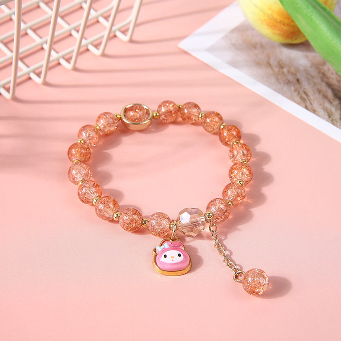 Wholesale Crystal bead bracelet cartoon pendant bracelet cute colored glass bracelet