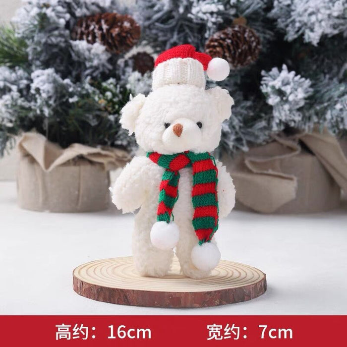 Wholesale Plush Bear Cloth Keychain with Green f and Peaked Hat for Christmas Gift Boutique MOQ≥2