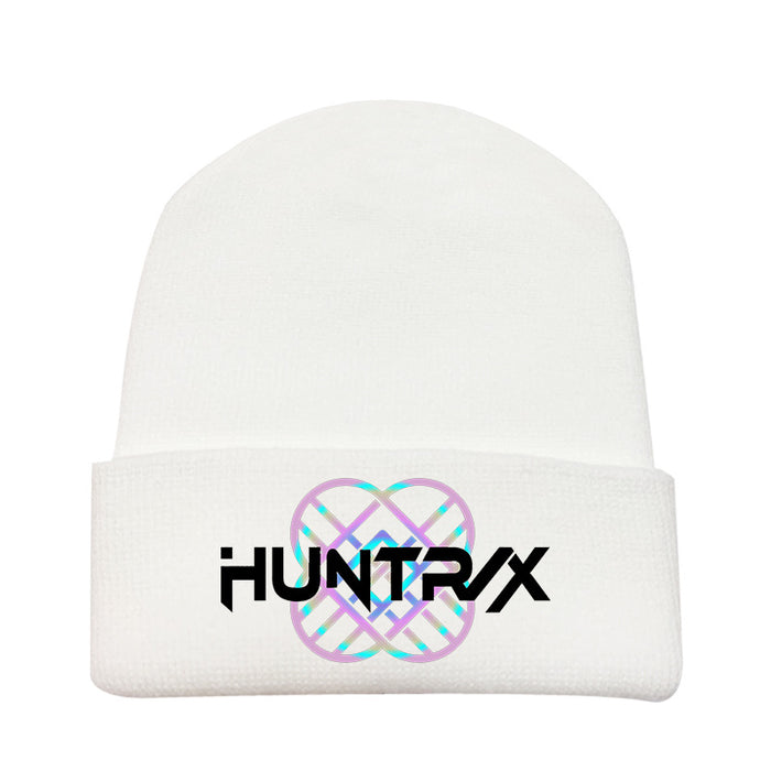 Wholesale Kpop Knitted hat fashion curled brim beanie printed