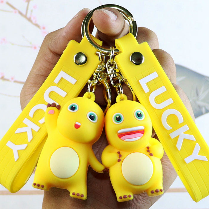 Wholesale Cute little milk dragon key chain cartoon animation key chain stereo doll couple bag pendant small gift