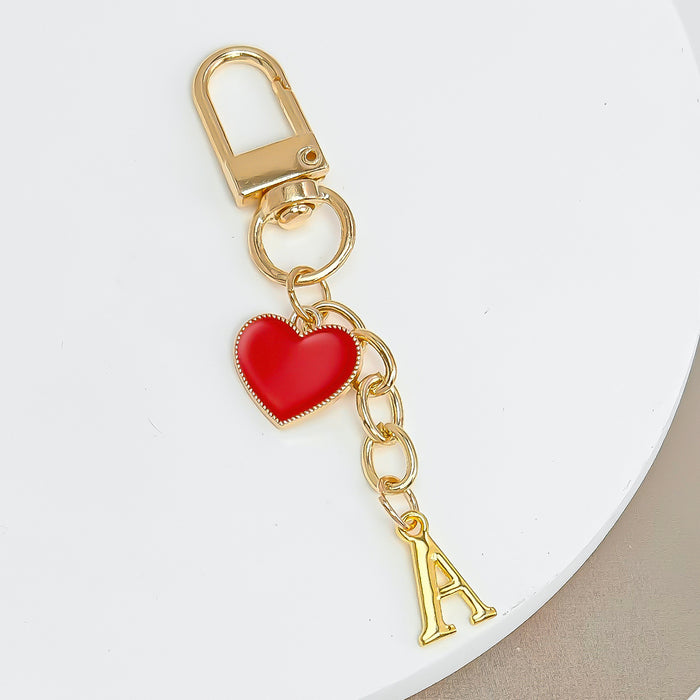 Wholesale 26-letter heart pendant Valentine's Day keychain