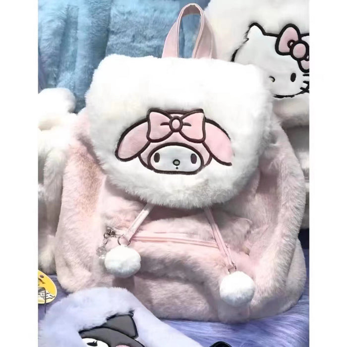 Wholesale Cute cartoon Plush Bag Women's Flapover Backpack Bags