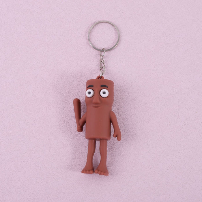 Wholesale Doll keychain funny abstract stick man shark small pendant