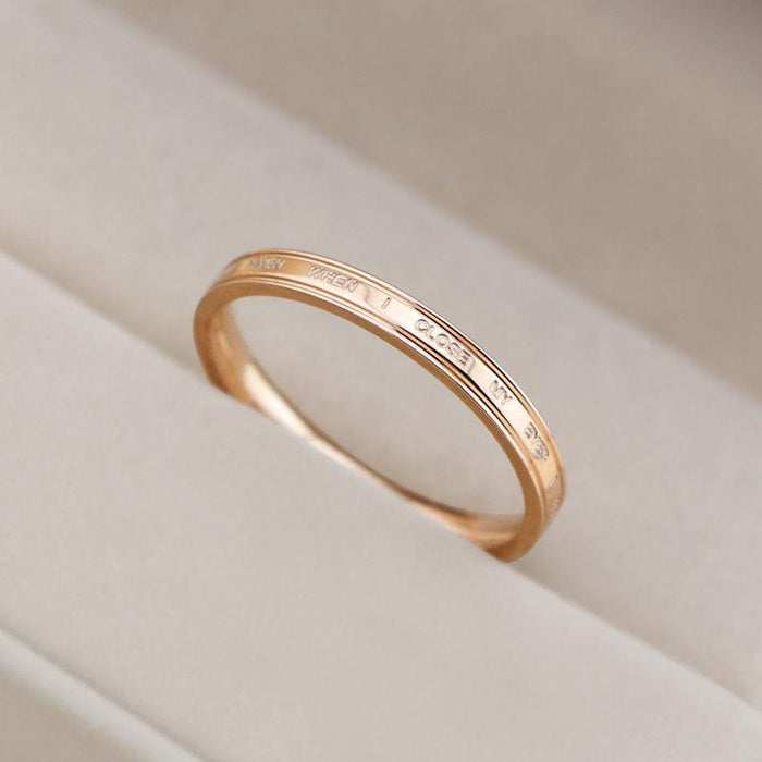 Wholesale Minimalist letter couple ring, fashionable temperament, titanium steel index finger ring, non fading ring, high aesthetic value