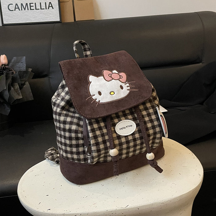 Wholesale Cute cartoon brown checkered parent-child backpack bags