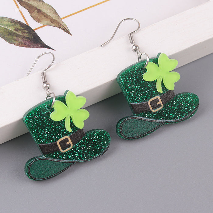 Wholesale  Creative Fun Earrings Green Series Frog Snake Acrylic Earrings Funny Personality Earrings Ear Accessories