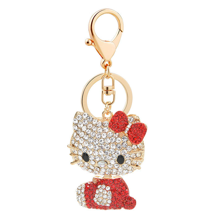 Wholesale Diamond car keychain metal bag pendant keychain ring gift