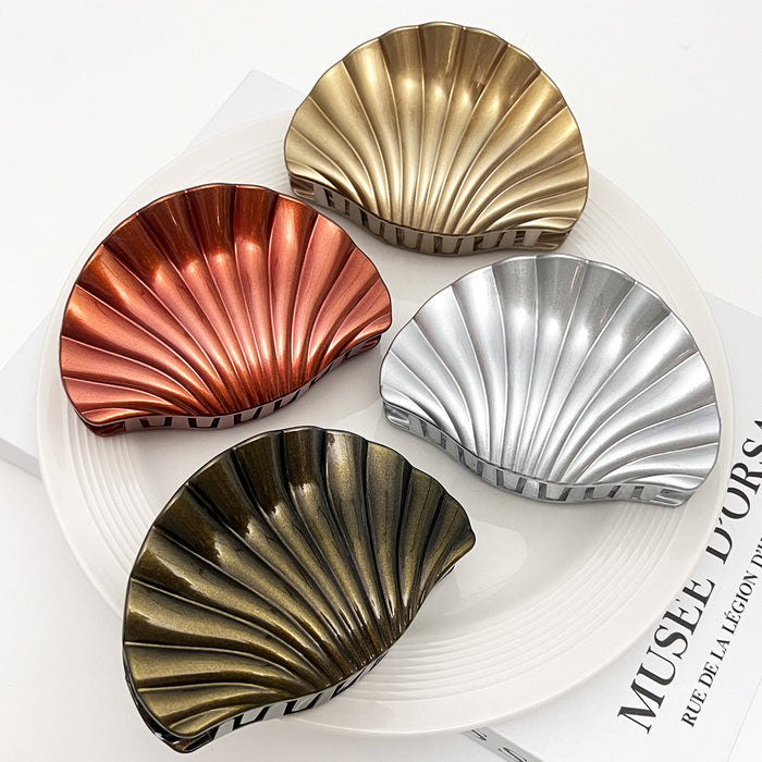 Wholesale Grab clip women's light luxury style personalized hair clip fan-shaped disc hair shark clip hair clip headband