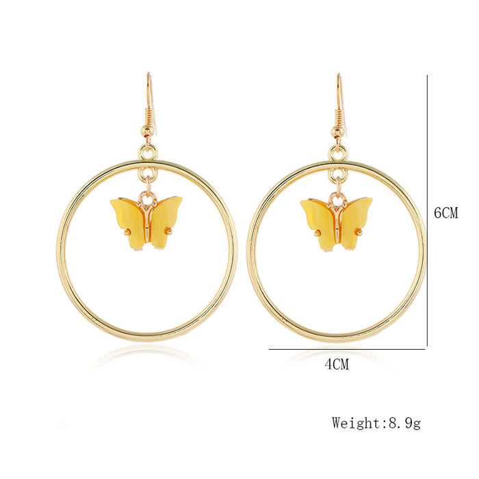 Wholesale Earring Metal Creative Earring Butterfly MOQ≥2 JDC-ES-ZL035