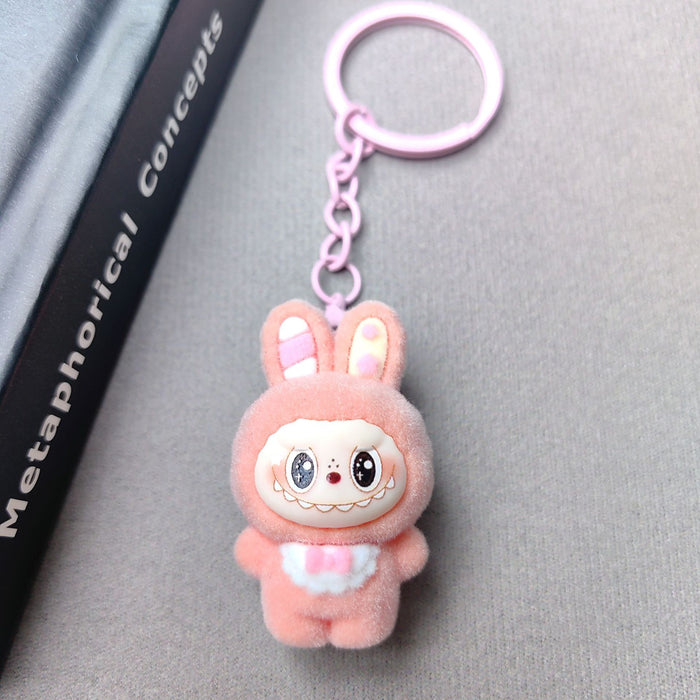 Wholesale Flocked  Keychain Pendant  Cute Doll DIY Accessories Mobile Phone Pendant