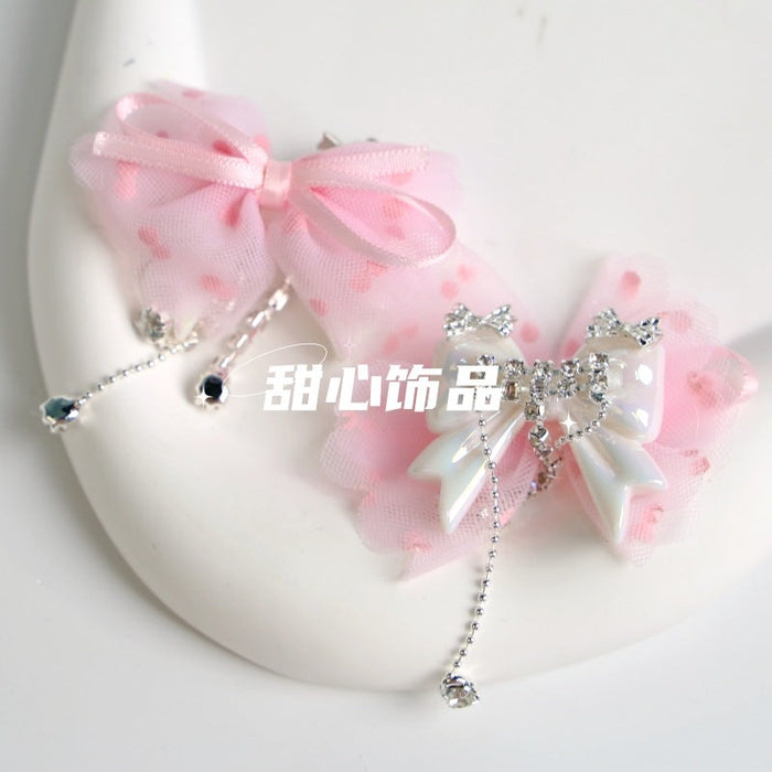 Wholesale Polka Dot Mesh Lift Bow Diy Pen Accessories Loose Beads JDC-BDS-NYX015