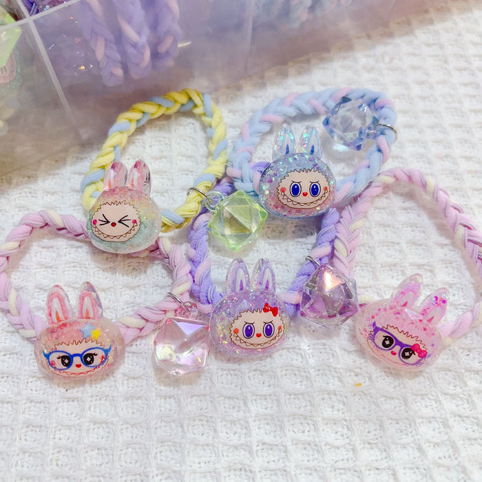 Wholesale Hair Rope Cute Rabbit Cartoon Braided Head Rope Ball Hair Rubber Band