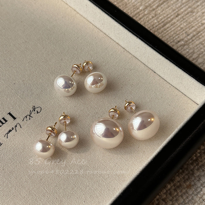 Wholesale  white pearl earrings female S925 silver needle  earrings