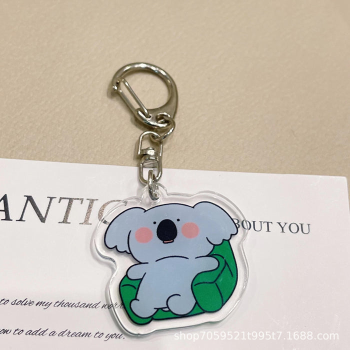 Wholesale Acrylic Keychain Double-sided Transparent Cartoon Animal Pendant Student Bag Children' s School Bag Accessories