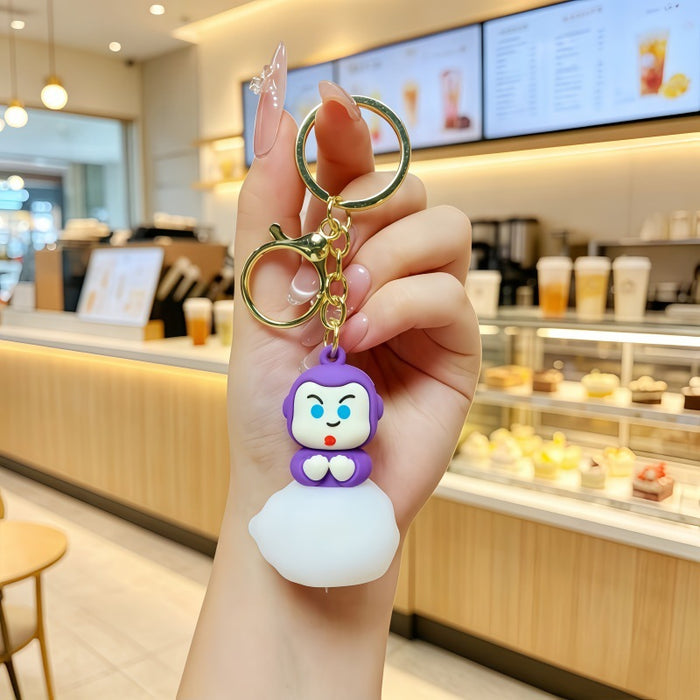 Wholesale Cartoon Metal Keychain Night Light Decorative Bag Charm Gift for Students Couples MOQ≥2