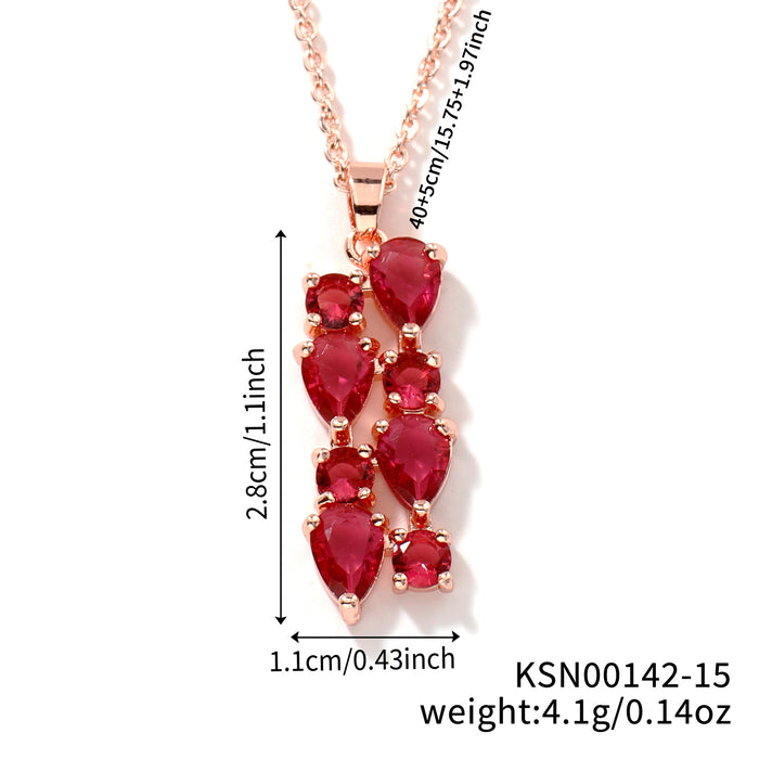 Wholesale Necklace Colored Stone Zircon Pendant Long Necklace Colorful Necklace
