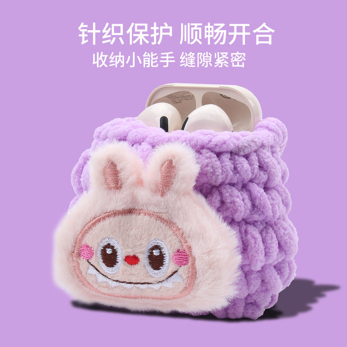 Wholesale Plush Monster airpodspro Cyber Popular Knitted Headset Protective Case Coin Purse Children's Handbag