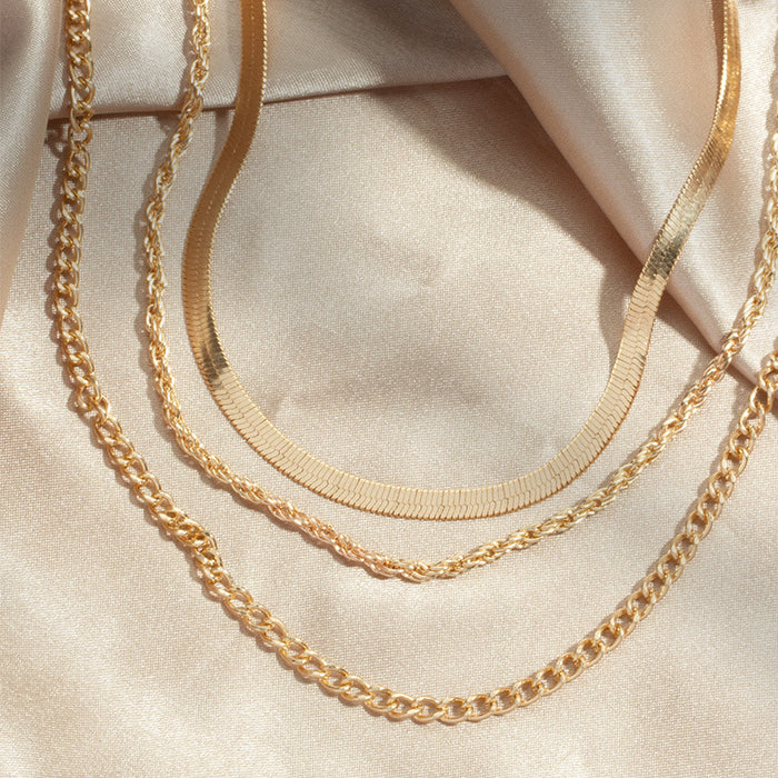 Wholesale Jewelry alloy multi-layer layered necklace, simple collarbone chain