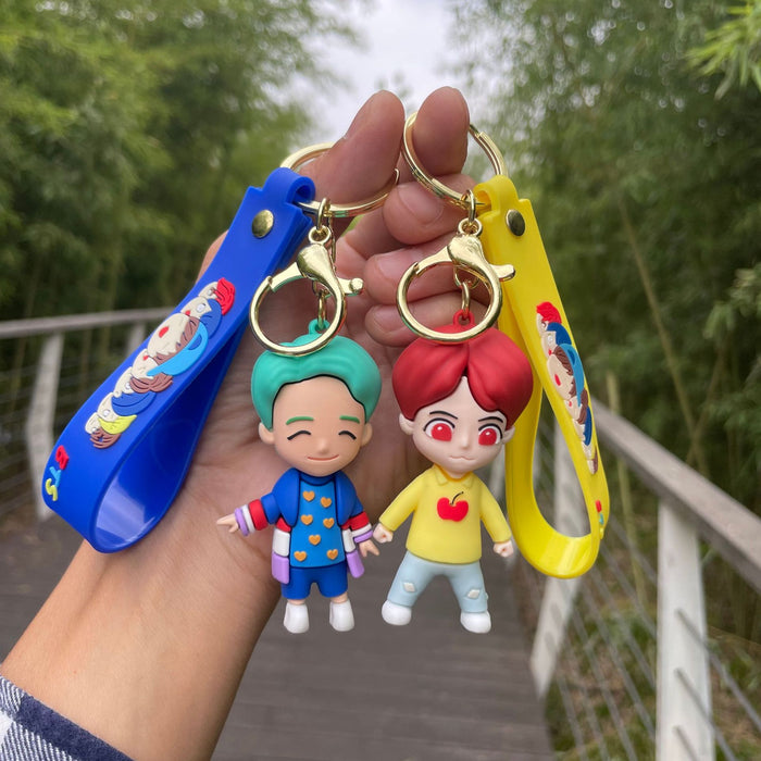 Wholesale Q-version keychain cute bag pendant car keychain ring hanging decoration small gift wholesale