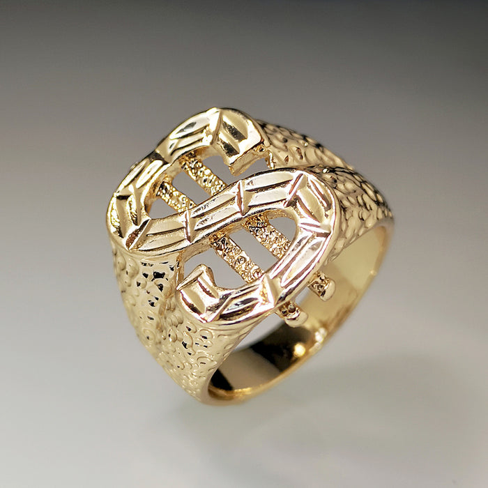 Wholesale Alloy 18k Gold Plated Men's Ring JDC-RS-KaY004