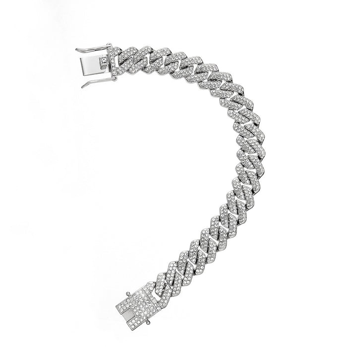 Wholesale 14mm Diamond Full Diamond Alloy Men's Necklace JDC-NE-XinMingcan004