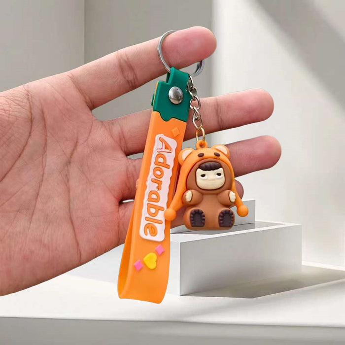 Wholesale Cute Cartoon 3D Keychain Backpack Charm